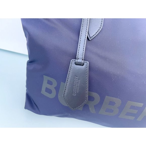 Burberry LL MD Nylon and Leather Tote Bag in BLUE, Made in Italy - Picture 4 of 14